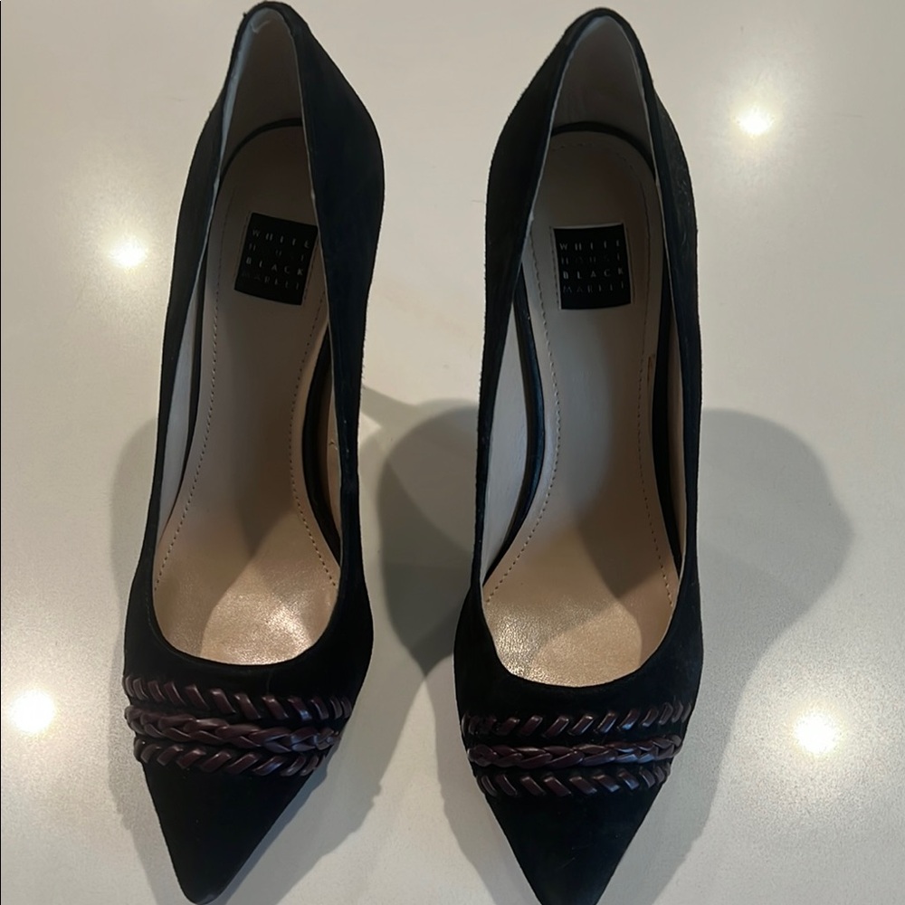 White House Black Market Black Suede Heels